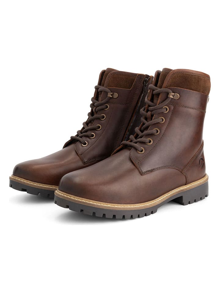 Leren boots "Langdets" bruin