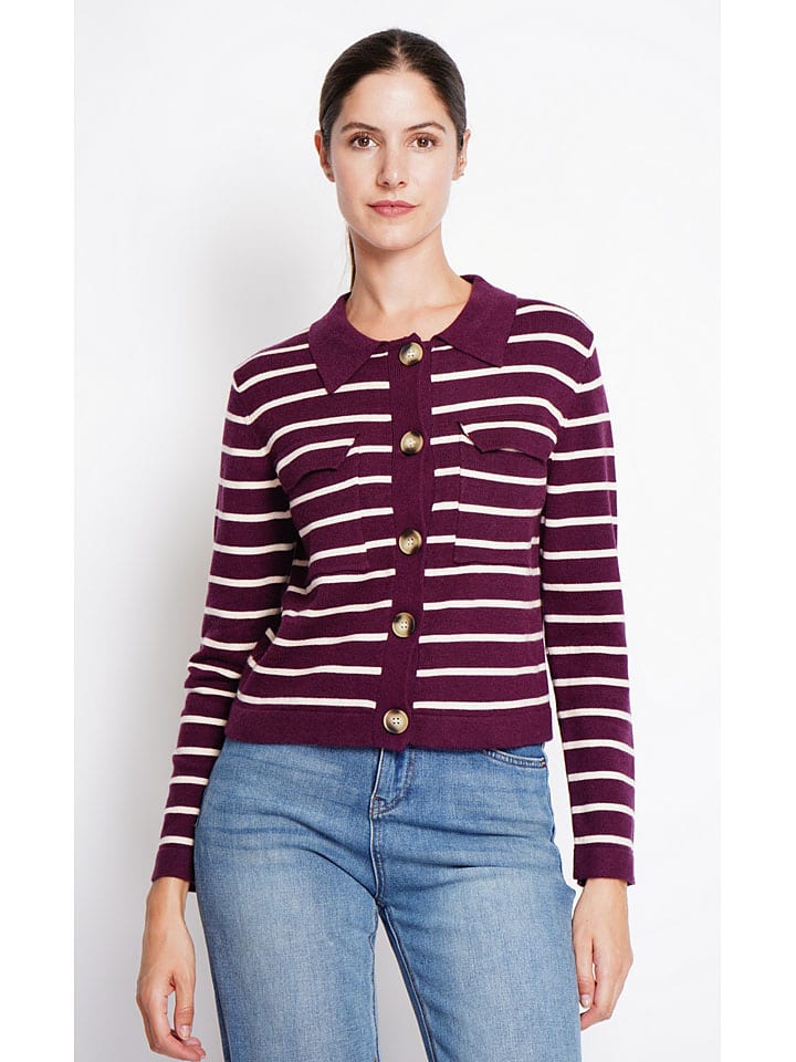 Vest bordeaux/wit