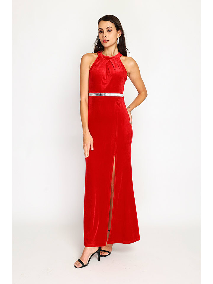 Fluwelen jurk rood