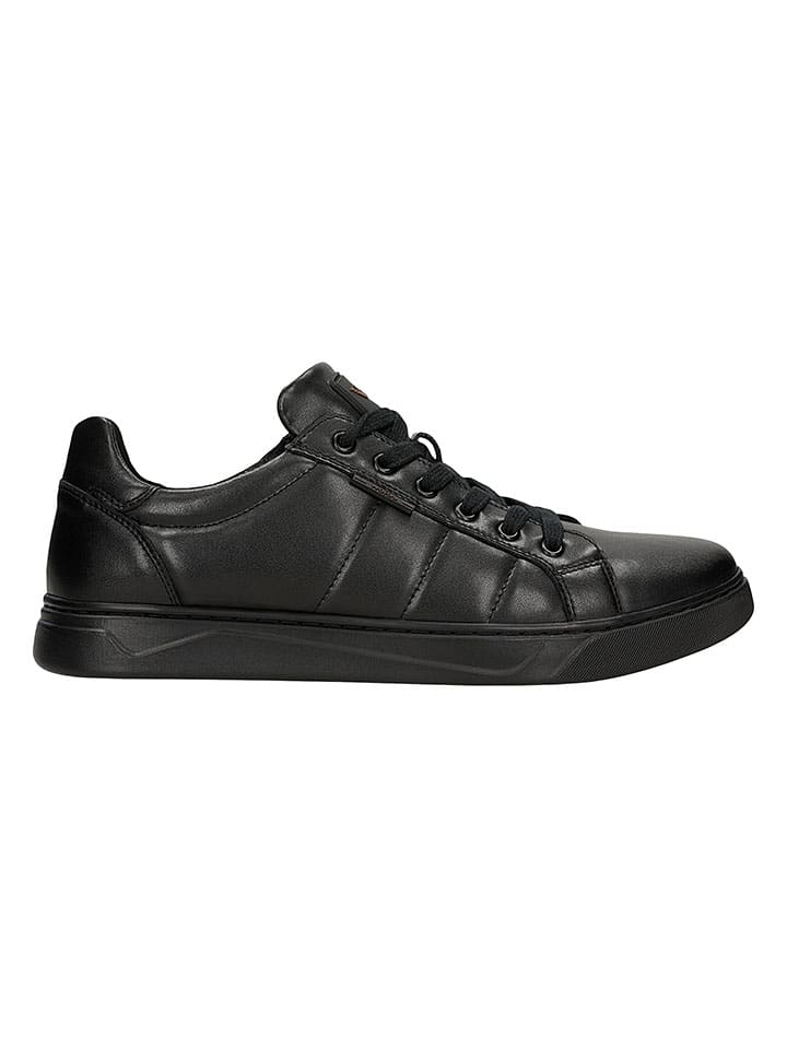 Skórzane sneakersy w kolorze czarnym