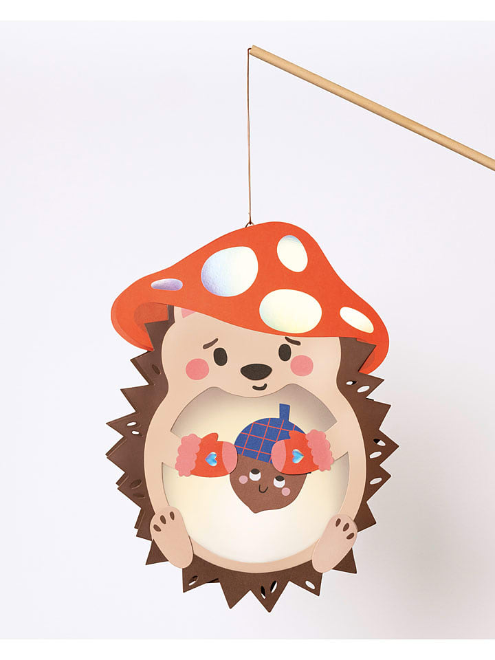 Laternen-Bastelset "Hedgehog" in Beige/ Braun/ Rot - ab 5 Jahren