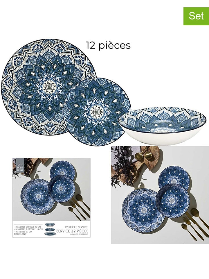 12-częściowy zestaw "Mandala" w kolorze niebieskim