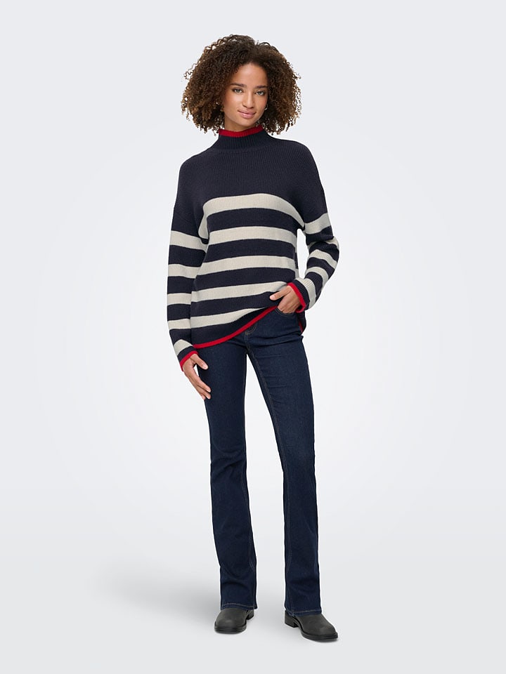Trui donkerblauw/wit/rood