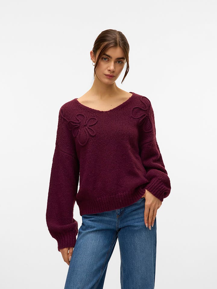 Sweter w kolorze bordowym