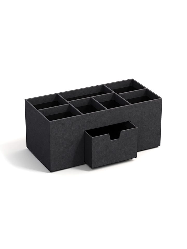 Organizer "Vendela" w kolorze czarnym na biurko - 10 x 8,5 x 10 cm