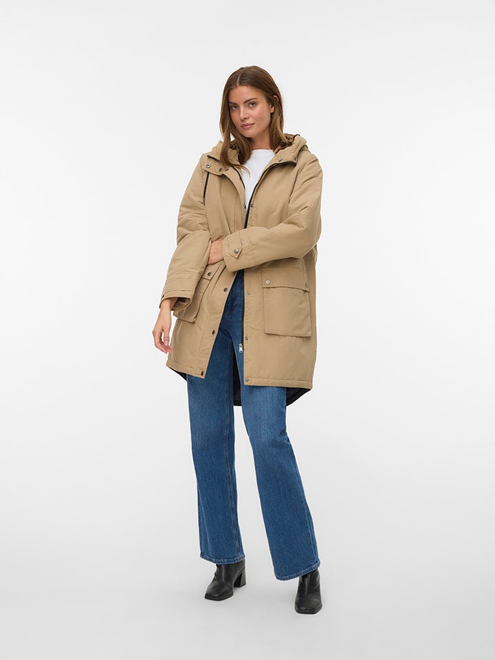 Parka w kolorze beżowym