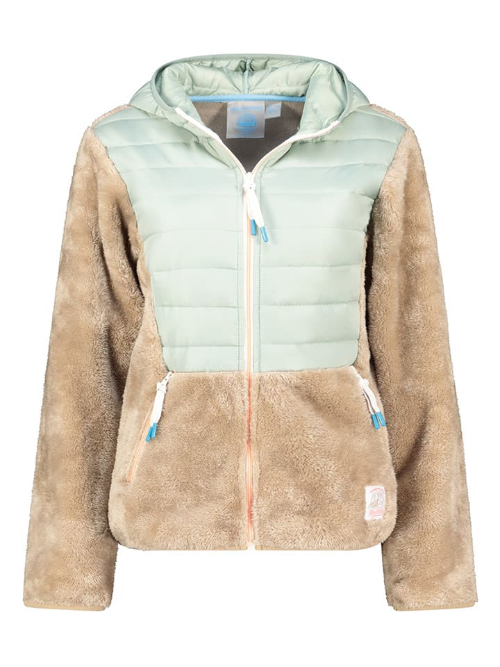 Fleece vest "Typologieak" lichtbruin/mintgroen