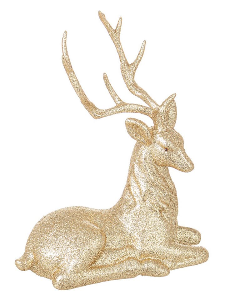 Figurka dekoracyjna "Reindeer" w kolorze złotym - wys. 23 cm