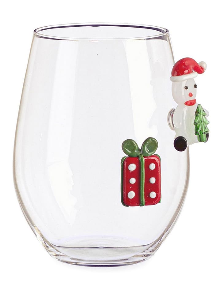 Szklanka "Snowman" ze wzorem - wys. 12 x Ø 9 cm