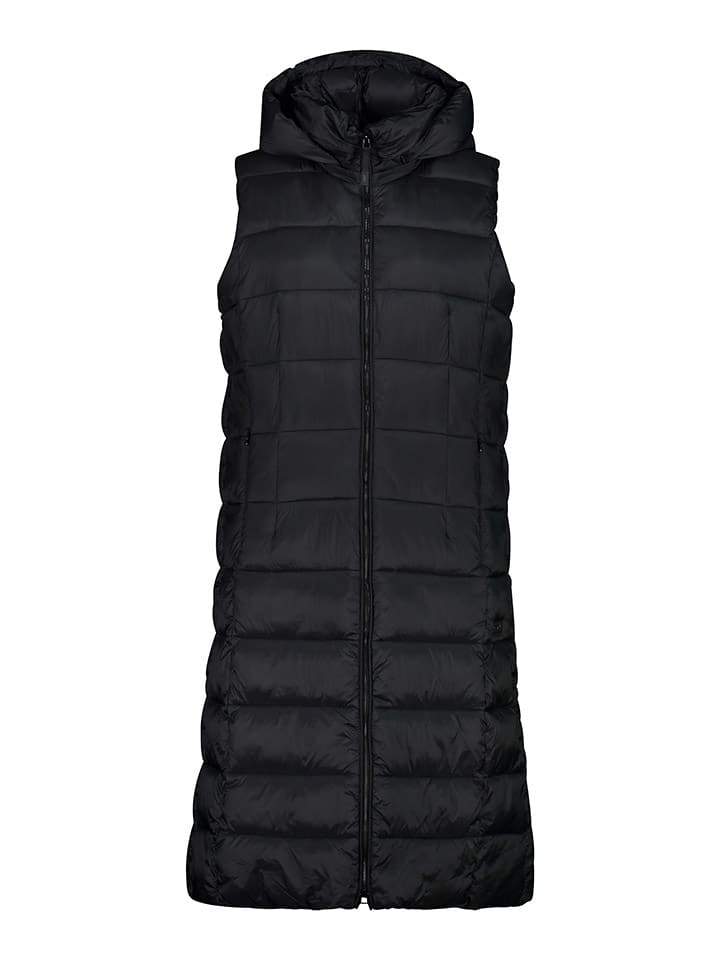 Doorgestikte bodywarmer zwart