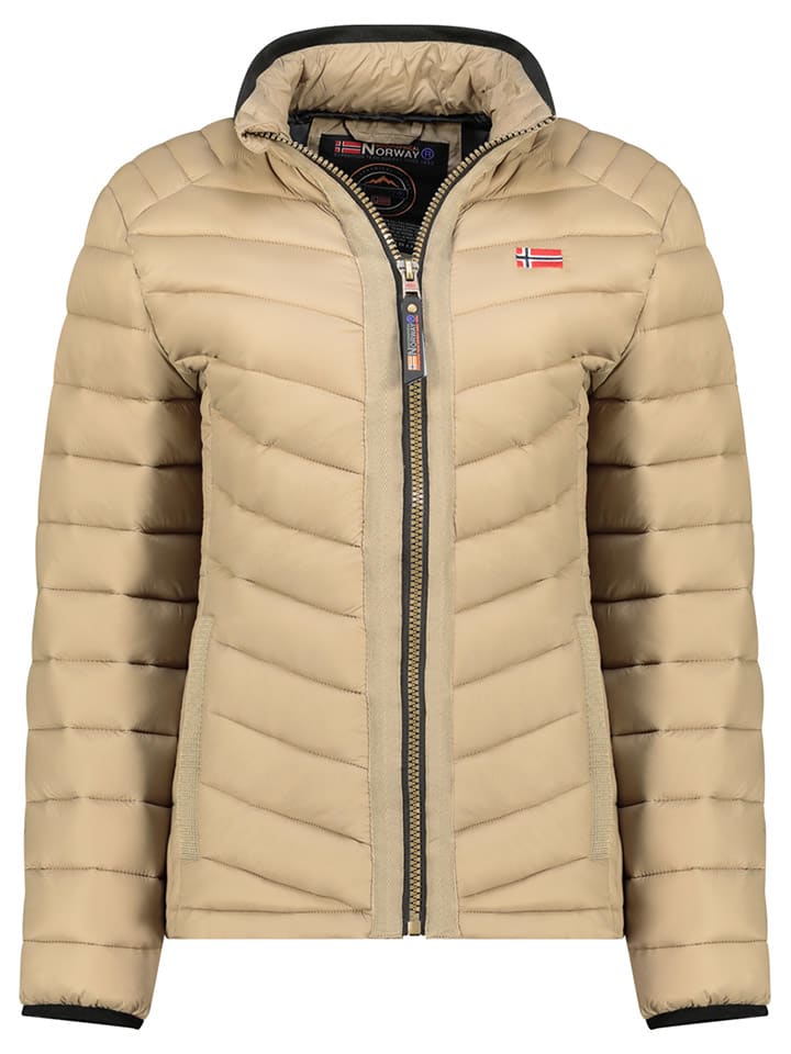 Doorgestikte jas "Carliti" beige