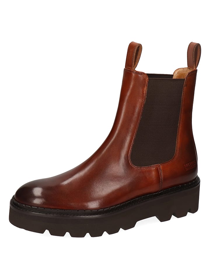 Leren chelseaboots "Sally 186" lichtbruin