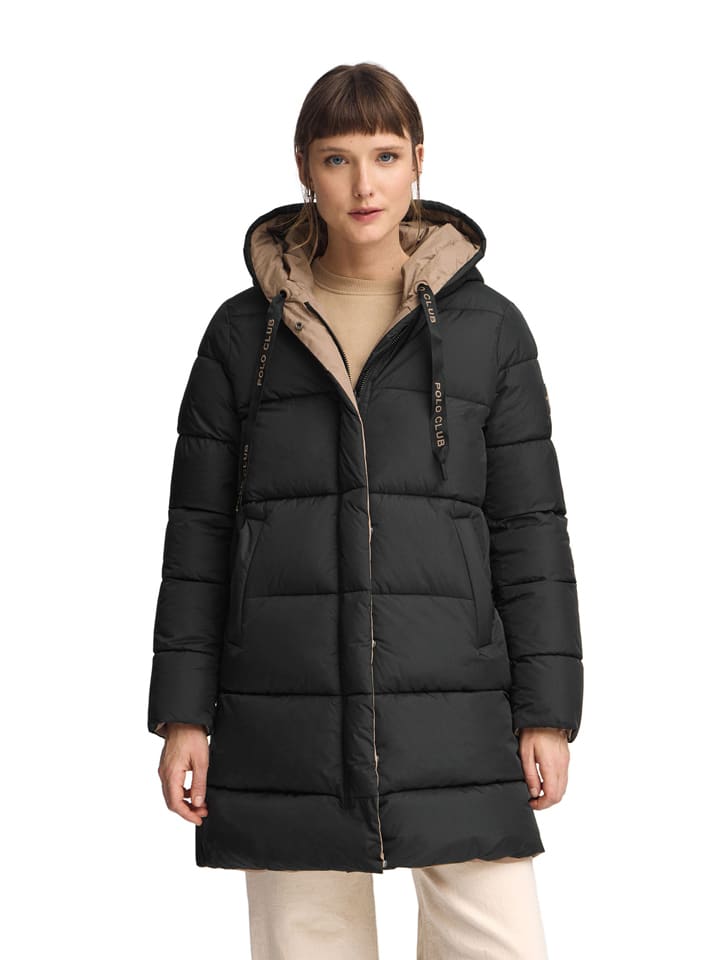 Wendemantel in Beige/ Schwarz