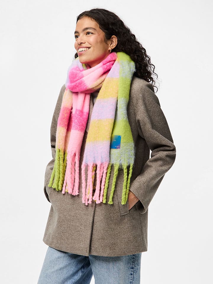 Schal "Jina" in Rosa/ Grün