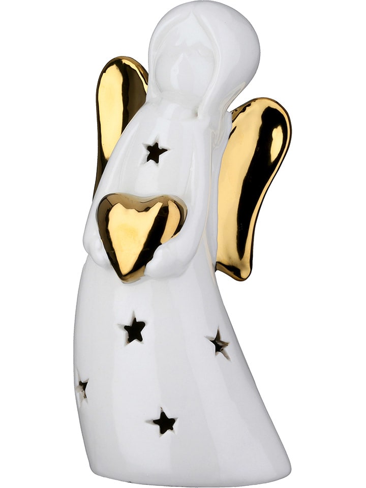 Dekoracyjna lampa LED w kolorze białym - 9,5 x 20 x 7 cm