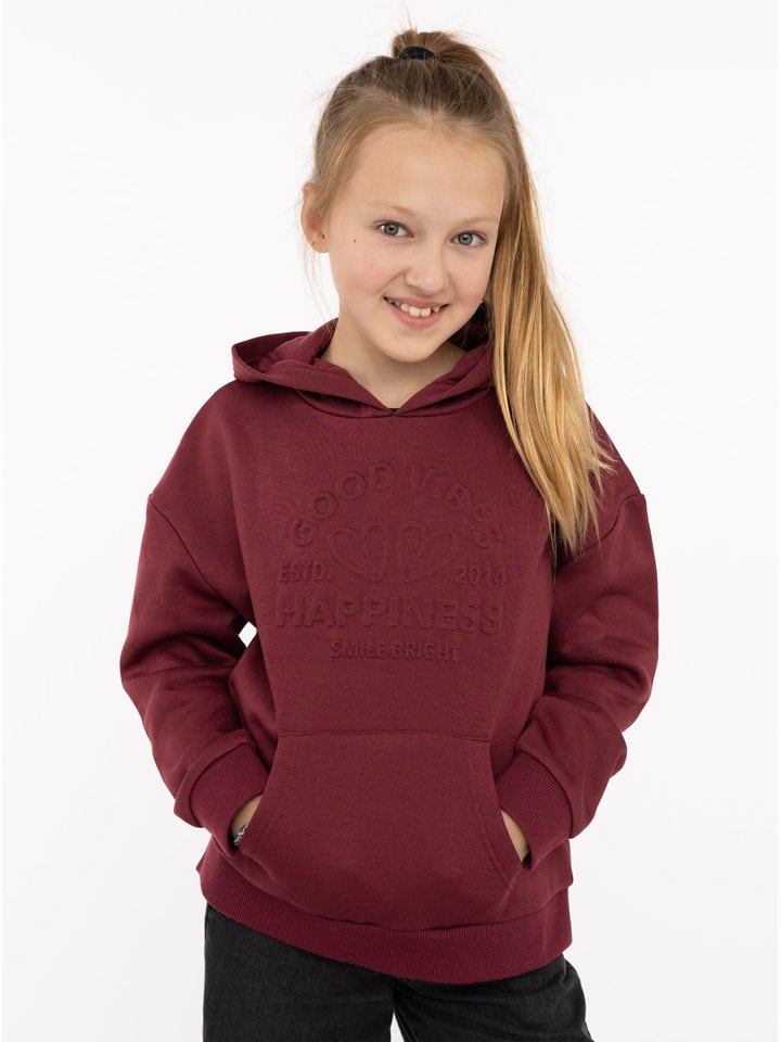 Hoodie "Happiness Vibes" bordeaux