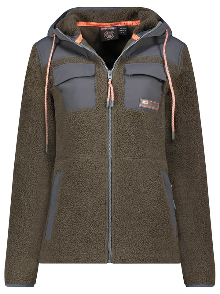 Fleecejacke "Toulouse" in Khaki/ Anthrazit