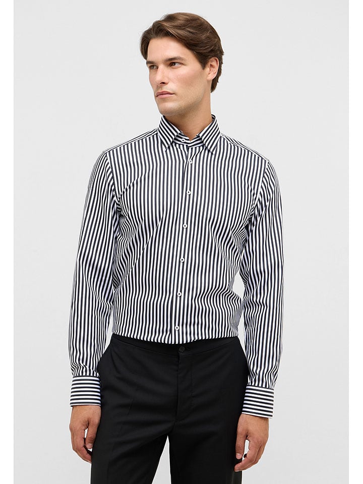 Hemd - Slim fit - in Schwarz/ Weiß