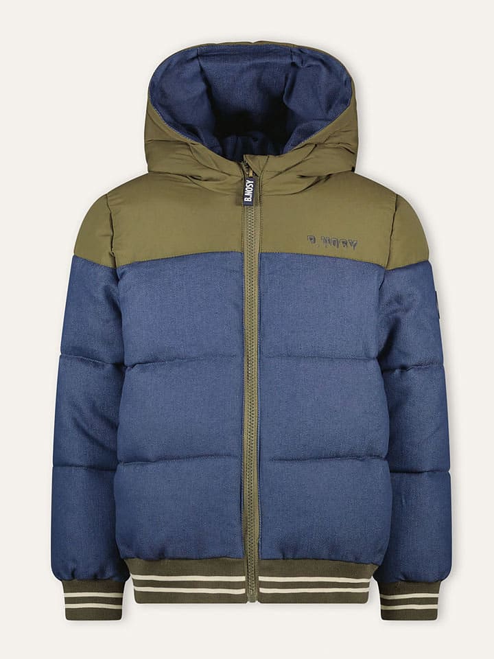 Doorgestikte jas "Jace" groen/blauw