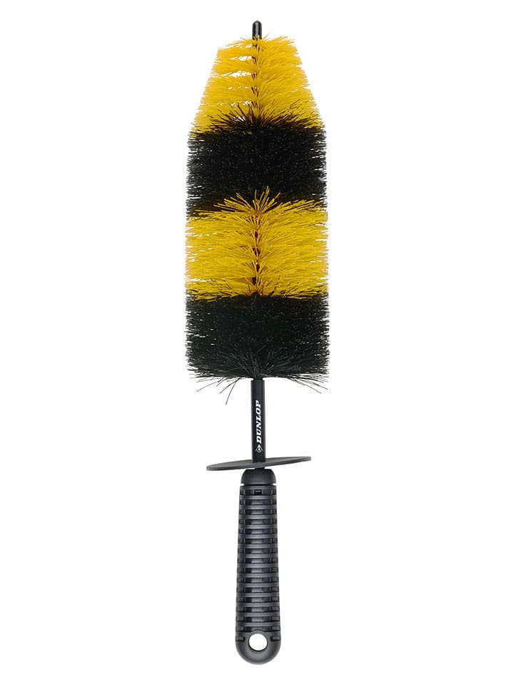 Szczotka w kolorze żółto-czarnym do czyszczenia felg - dł. 46 cm