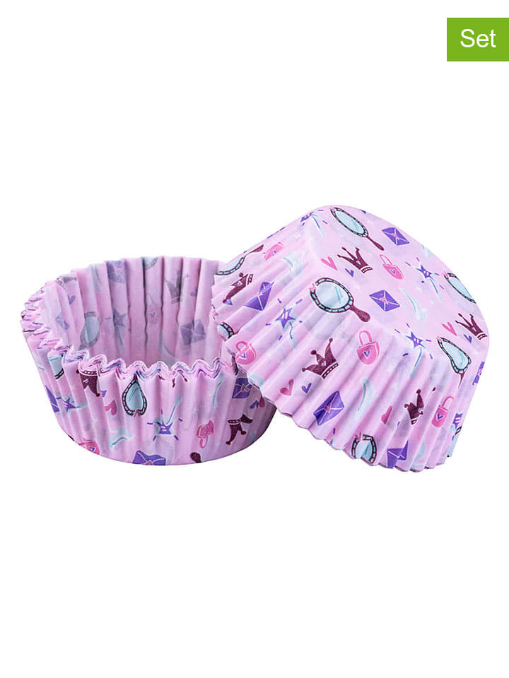 Foremki papierowe (100 szt.) "Princess" w kolorze fioletowym do muffinek