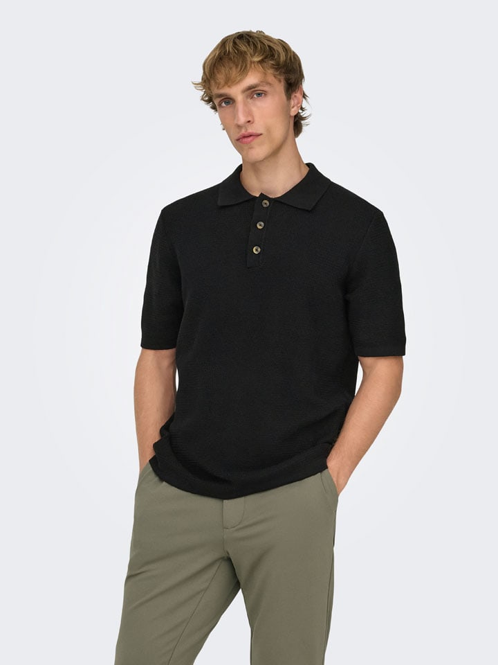 Poloshirt "Seric" in Schwarz