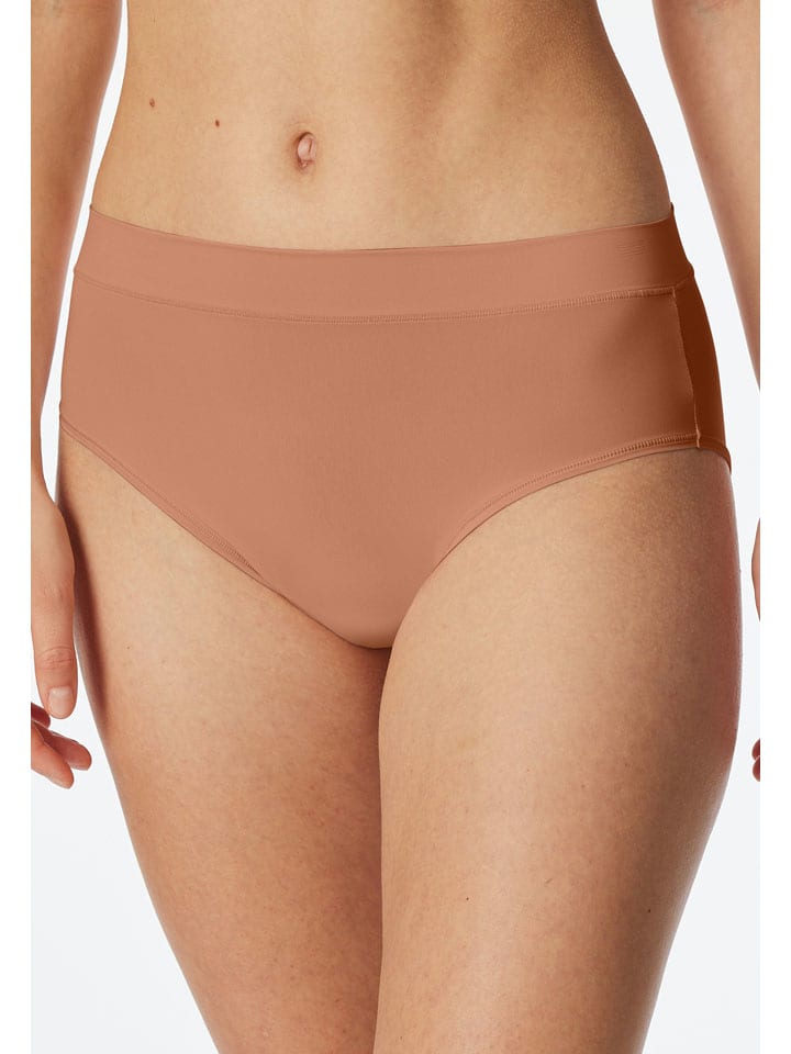 Pełne figi high waist w kolorze beżowym