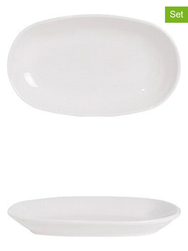 Talerze (2 szt.) w kolorze białym do serwowania - 12 x 7 cm