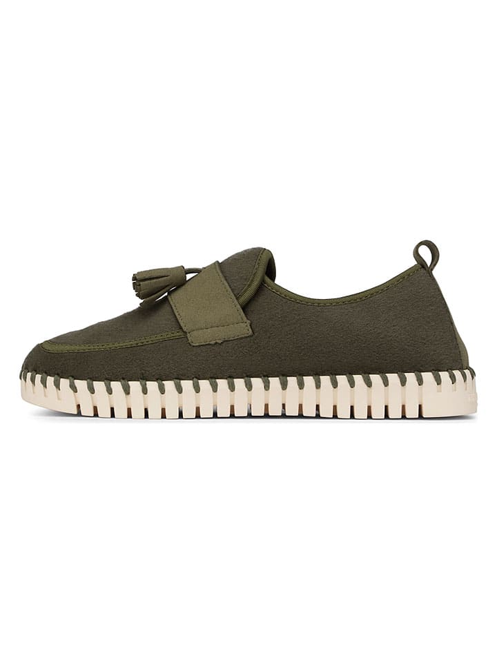 Slippersy w kolorze khaki