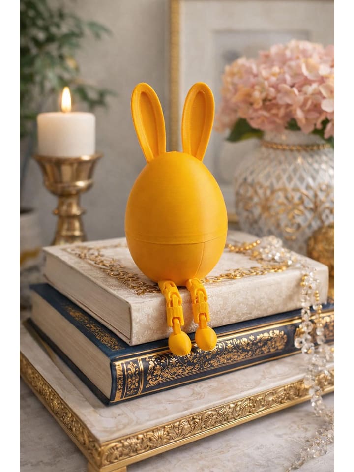 Figurka dekoracyjna w kolorze żółtym - wys. 14 x Ø 6 cm
