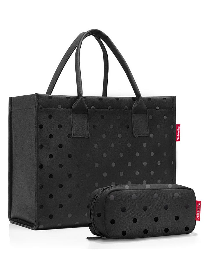 Shopper bag w kolorze czarnym - 43 x 36 x 8 cm
