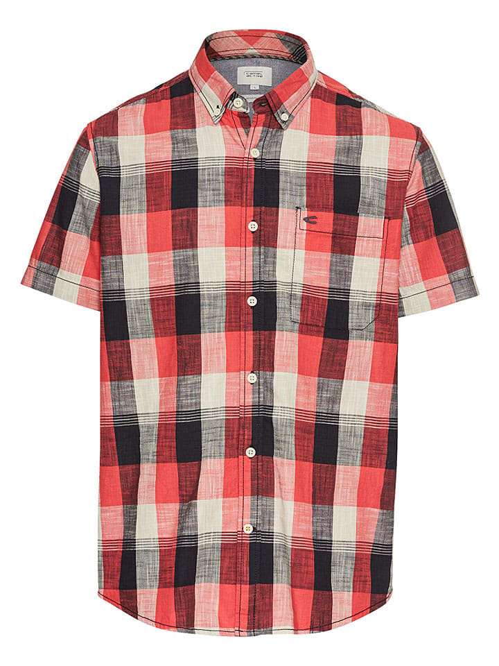 Blouse - regular fit - rood/zwart