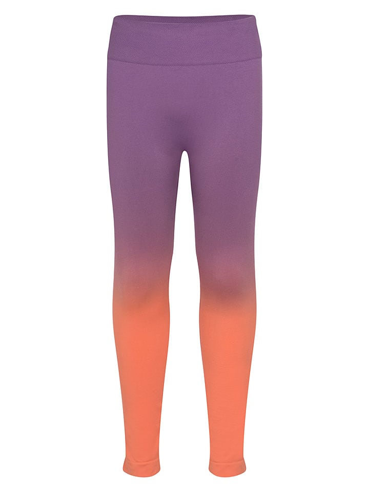 Legginsy sportowe "Senja" w kolorze fioletowo-pomarańczowym