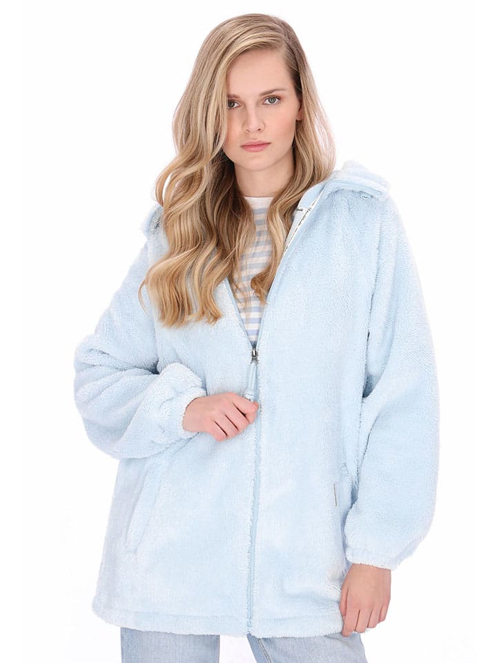 Fleece mantel lichtblauw