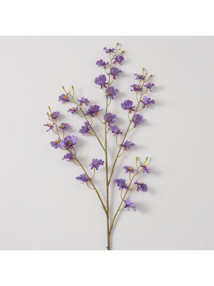 Gałązka dekoracyjna "Delphinium" w kolorze zielono-fioletowym - dł. 92 cm