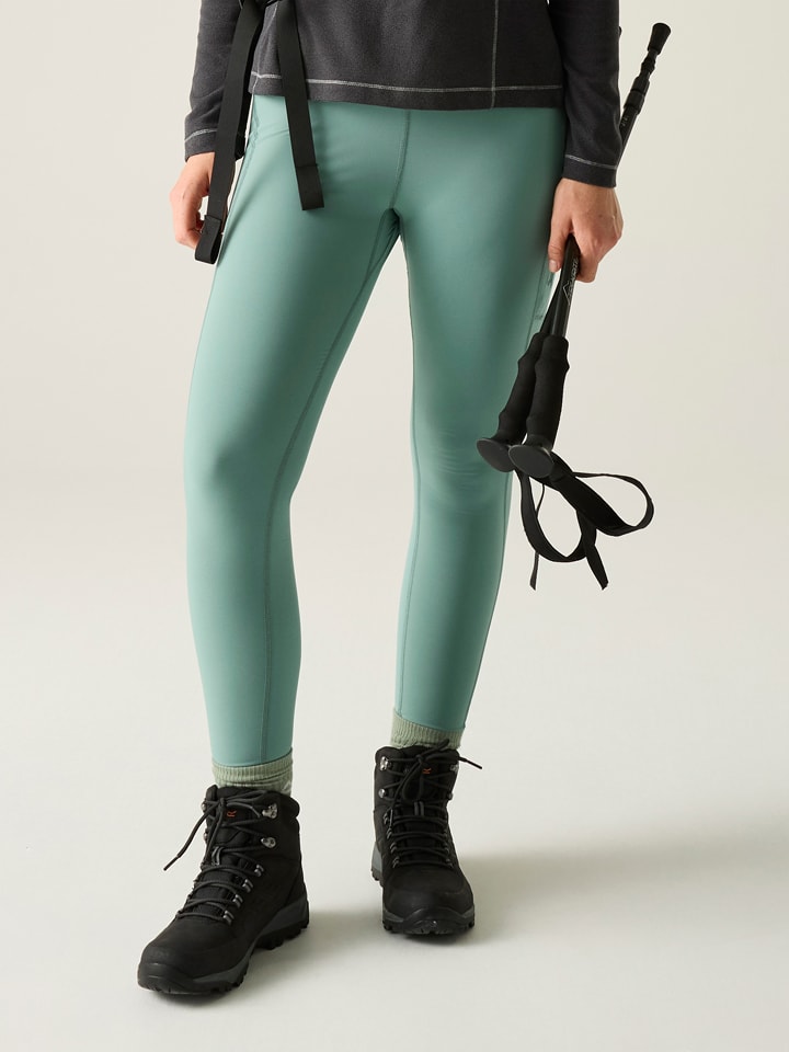 Legginsy trekkingowe "Monira" w kolorze turkusowym