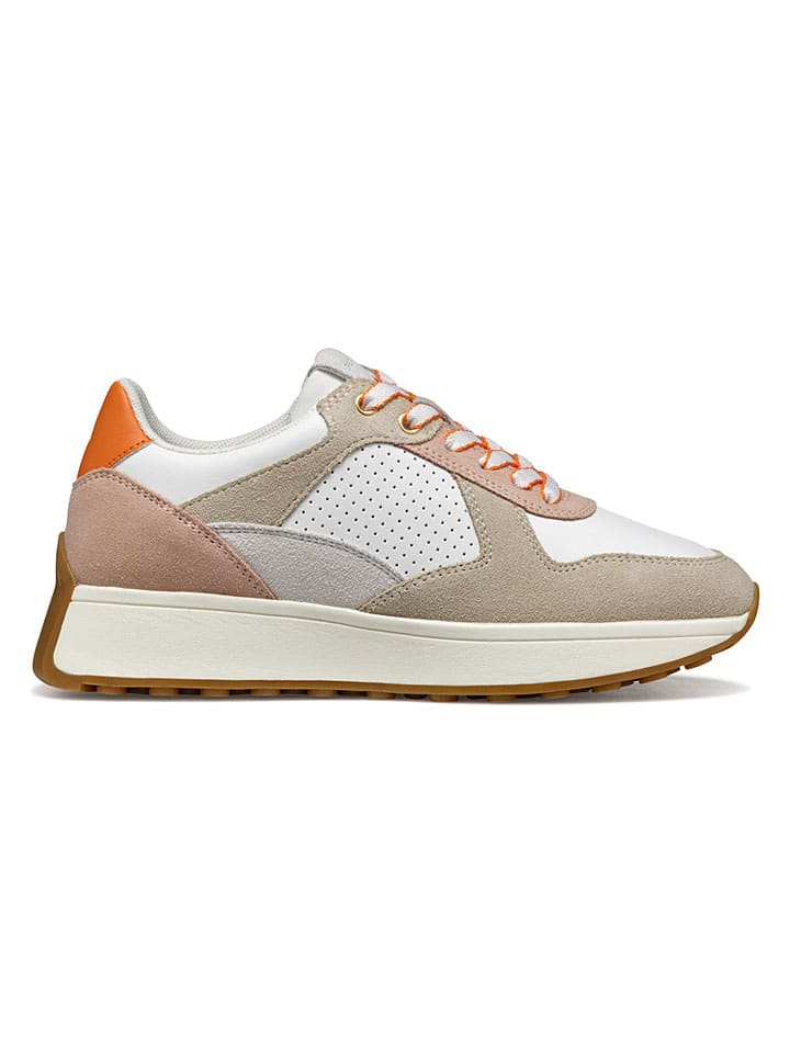 Skórzane sneakersy "Amabel" w kolorze biało-beżowym