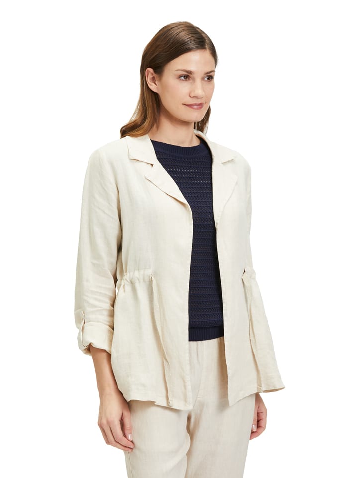 Leinen-Übergangsjacke crème