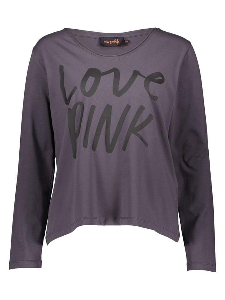 Longsleeve "Love Pink" antraciet