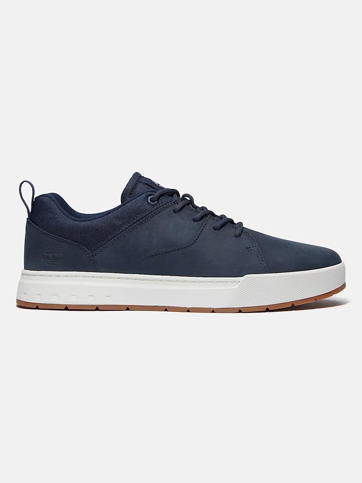 Skórzane sneakersy w kolorze granatowym