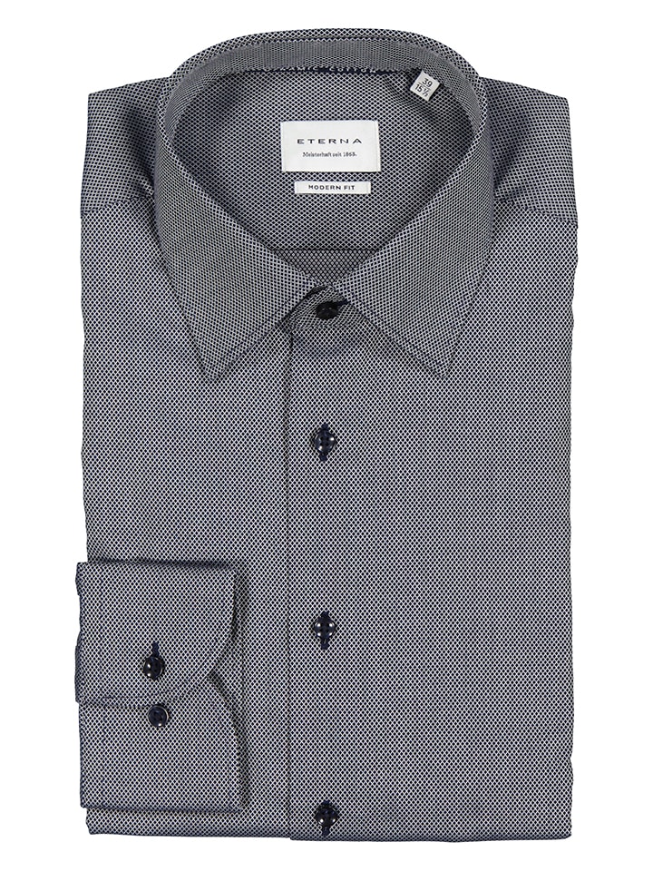 Koszula - Modern fit - w kolorze granatowo-szarym