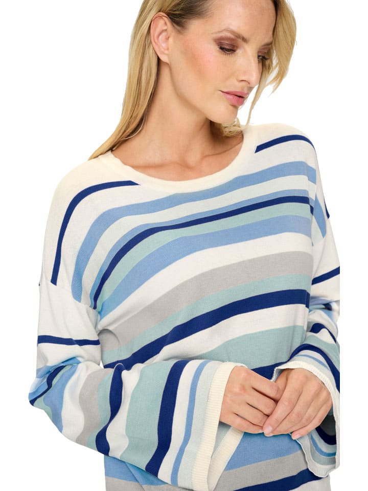 Sweter w kolorze kremowo-niebieskim