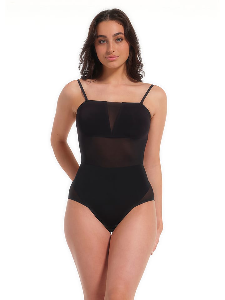 Body modelujące "Sheer & Sexy Body" w kolorze czarnym