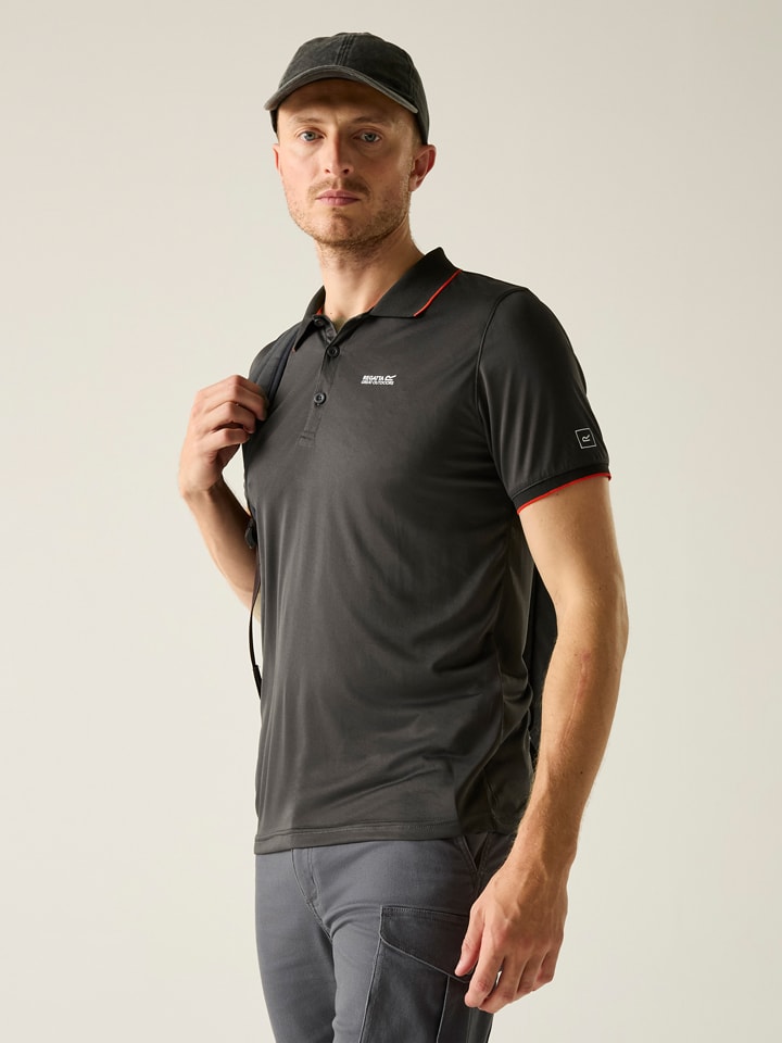 Funkcyjna koszulka polo "Remex II" w kolorze czarnym