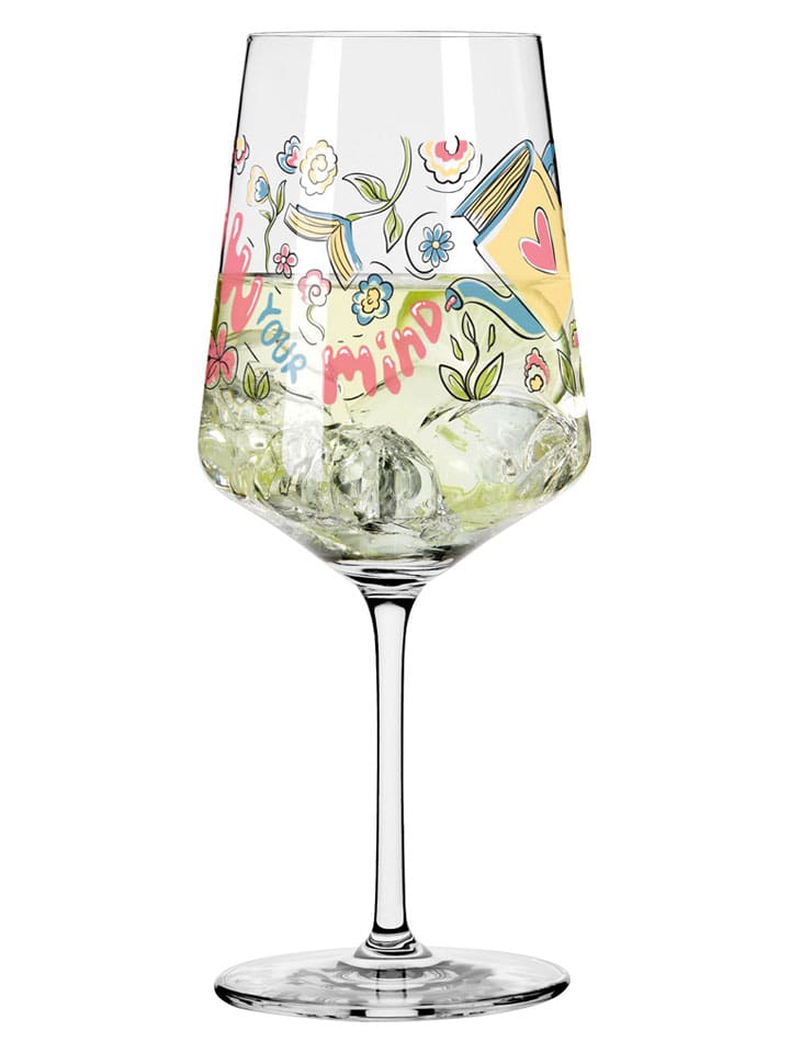 Kieliszek w kolorze jasnoróżowo-żółto-niebieskim do koktajli - 544 ml
