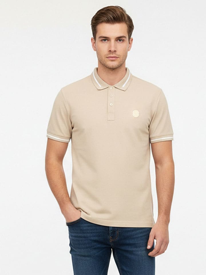Koszulka polo "Klerio" w kolorze beżowym