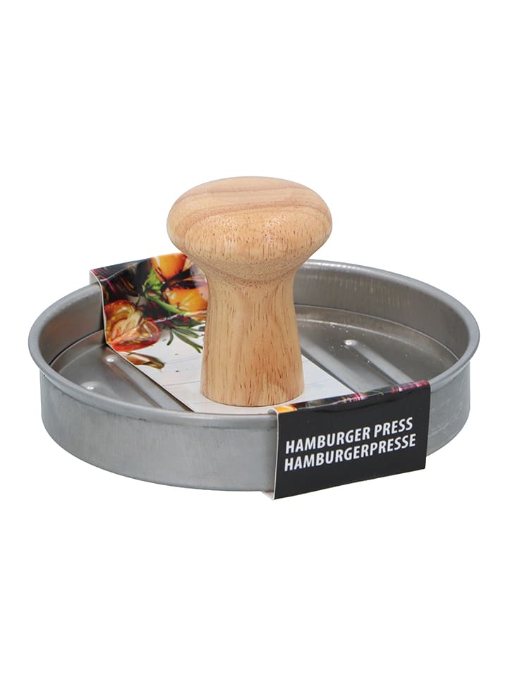 Praska w kolorze srebrno-jasnobrązowym do hamburgerów - Ø 13 cm