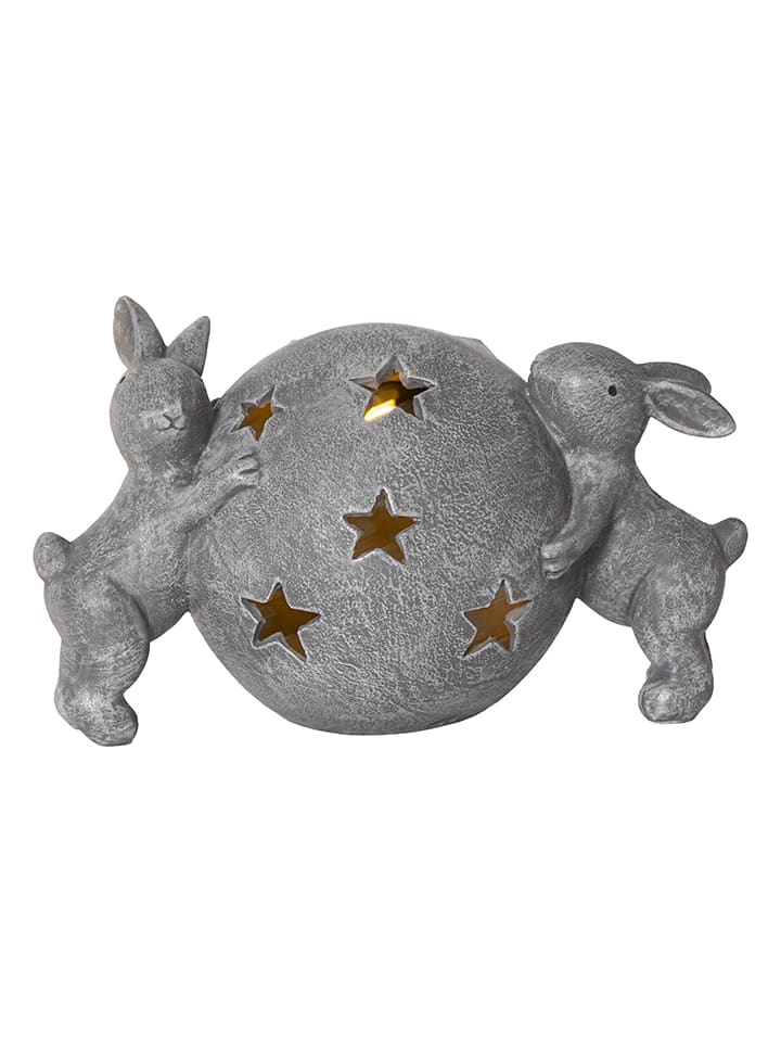 Solarna dekoracja LED "Harriet" w kolorze szarym - 24 cm - Ø 14 cm