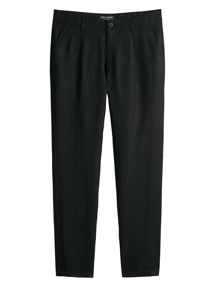 Leinen-Hose in Schwarz