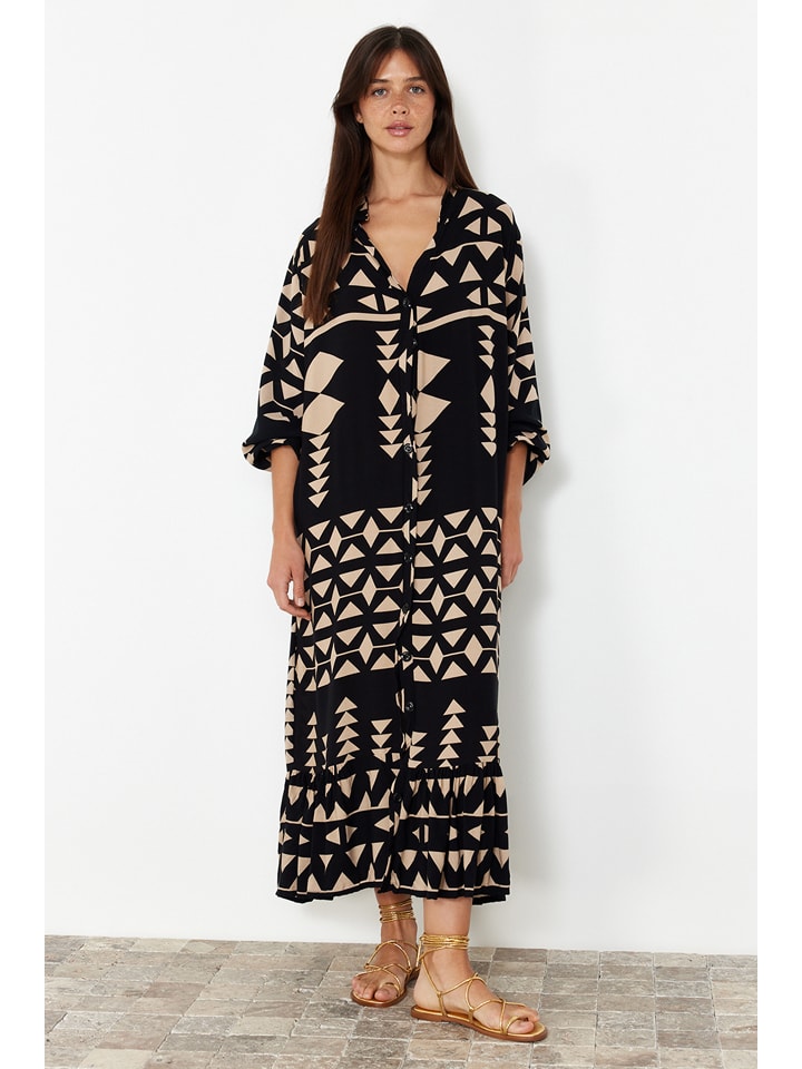 Jurk zwart/beige